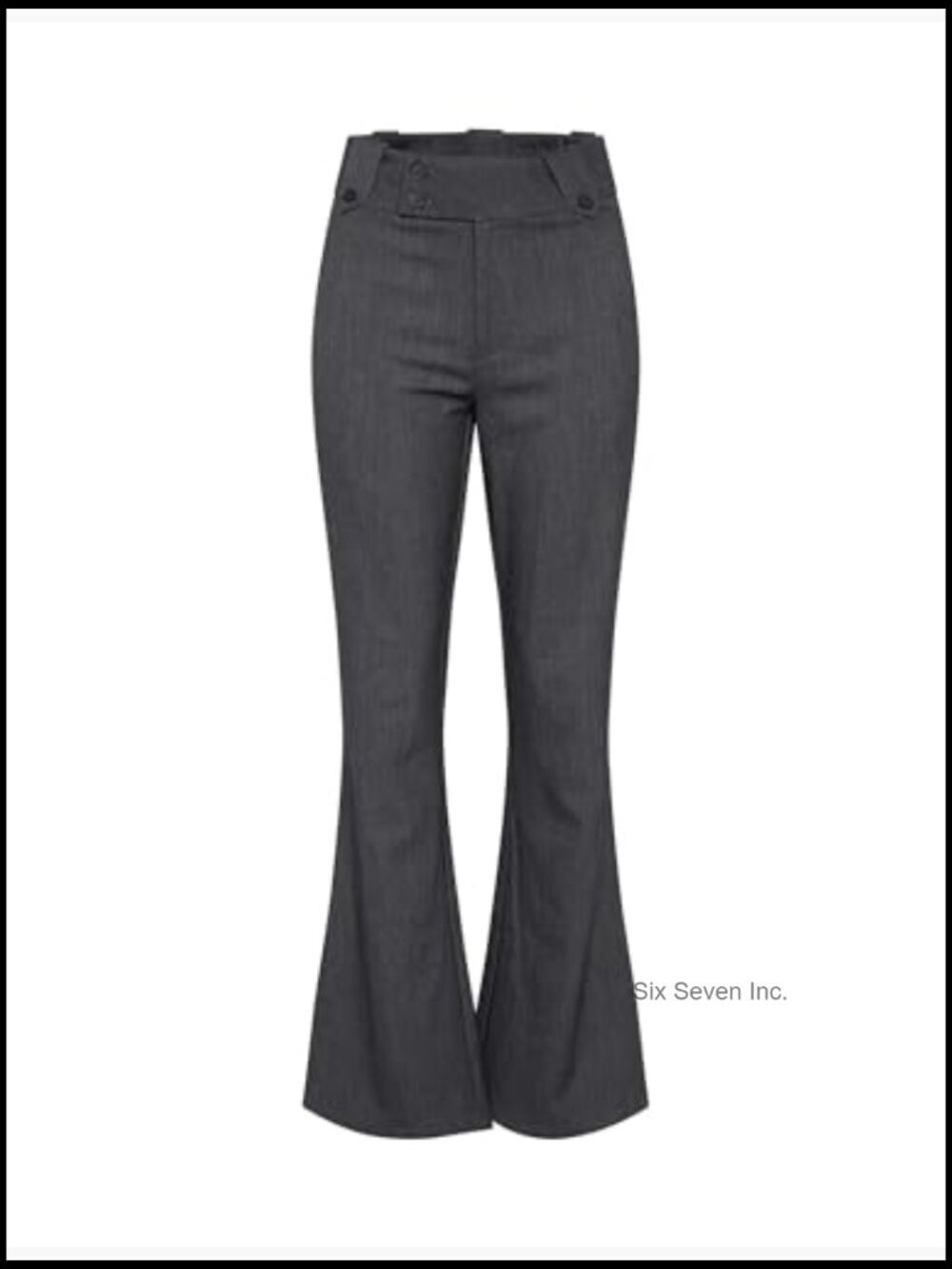 Low-Rise Trousers with Buttoned Waistband and Flare Leg - Picture 7 of 7